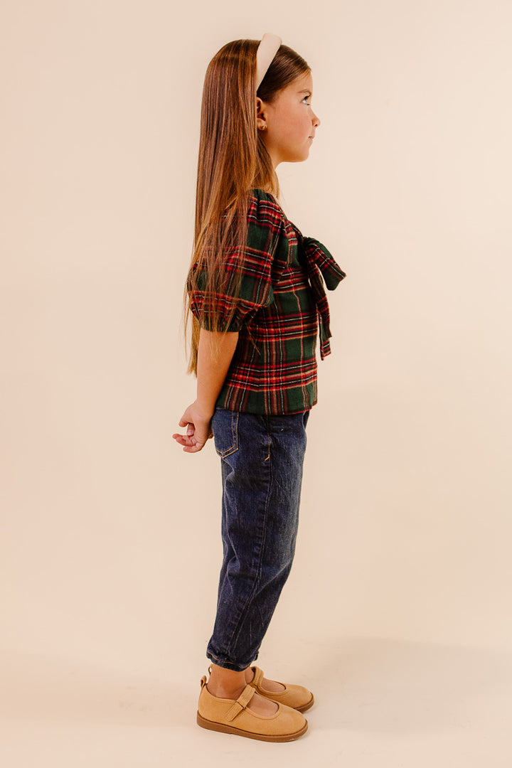 Mini Margo Top in Green Plaid - FINAL SALE