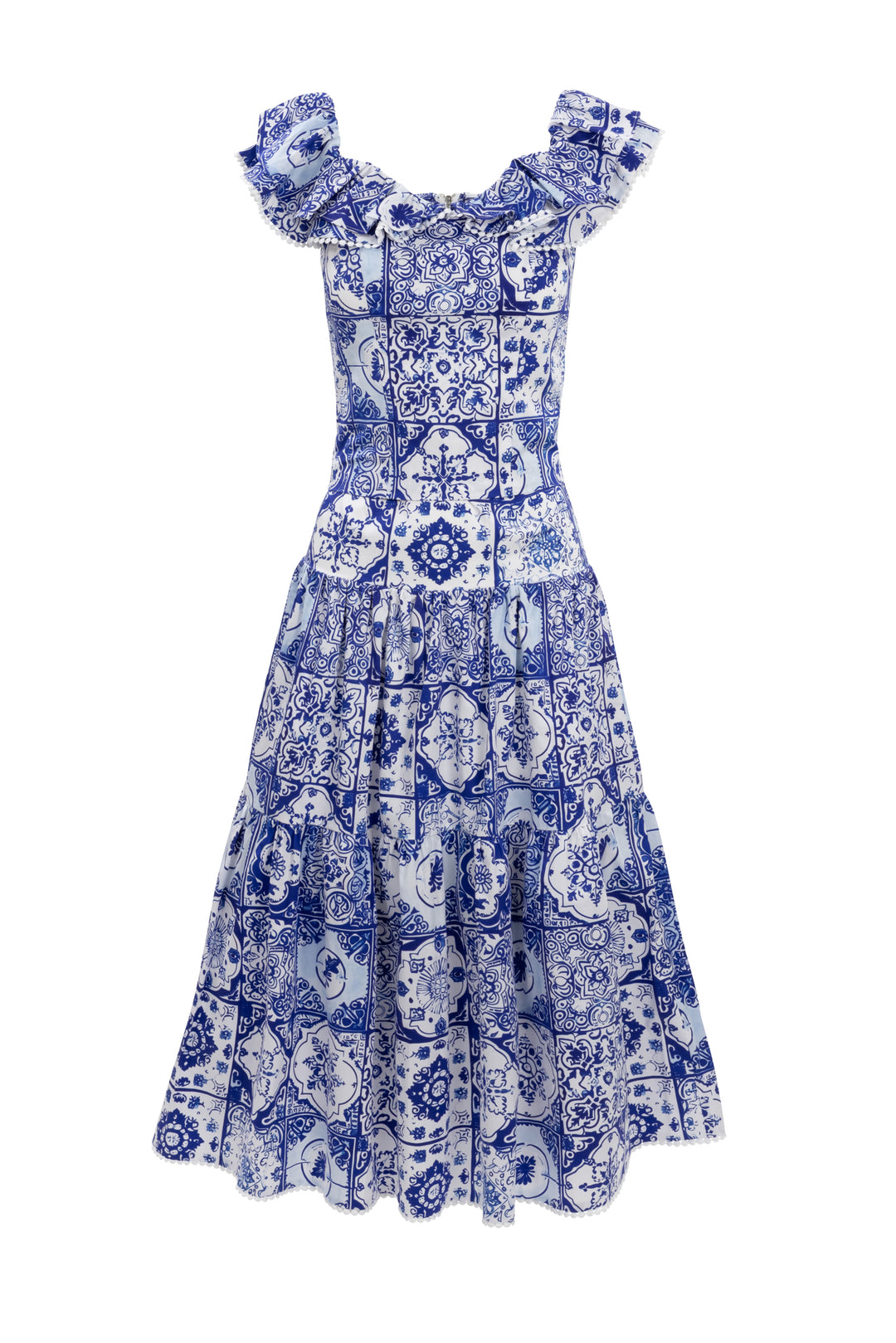 Rosina Blouse in Blue Tile