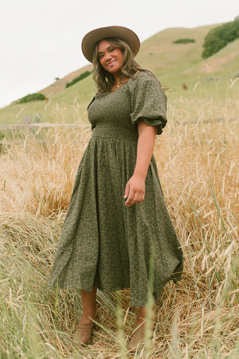 Teagan Dress in Green Floral