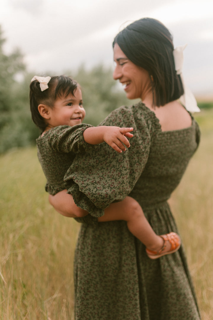 Baby Teagan Romper in Green Floral