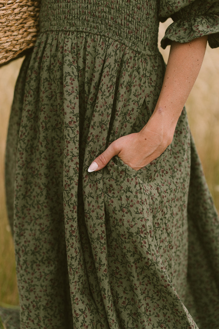 Teagan Dress in Green Floral