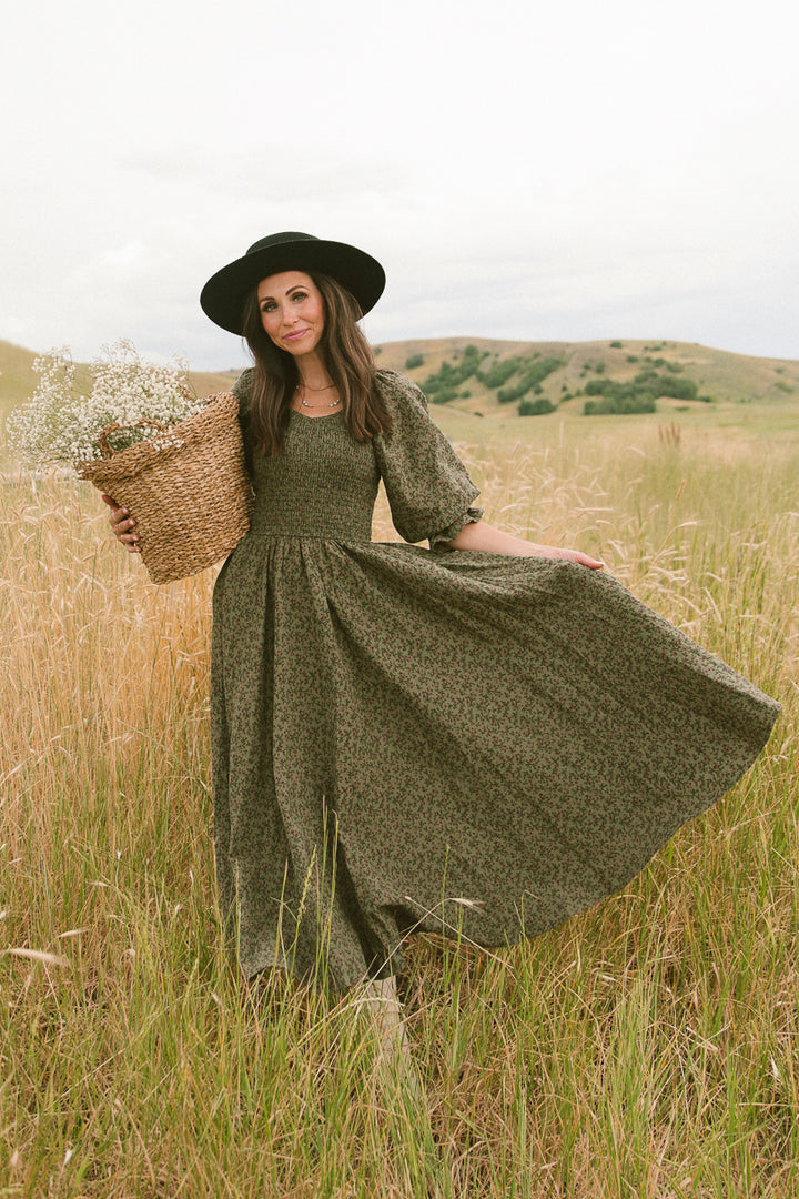 Teagan Dress in Green Floral