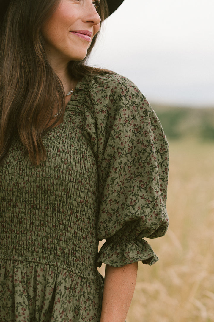 Teagan Dress in Green Floral