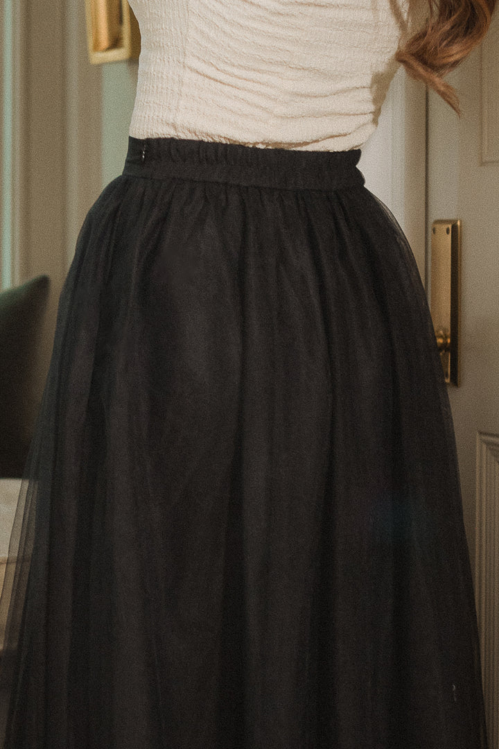 Brigitte Skirt in Black Tulle