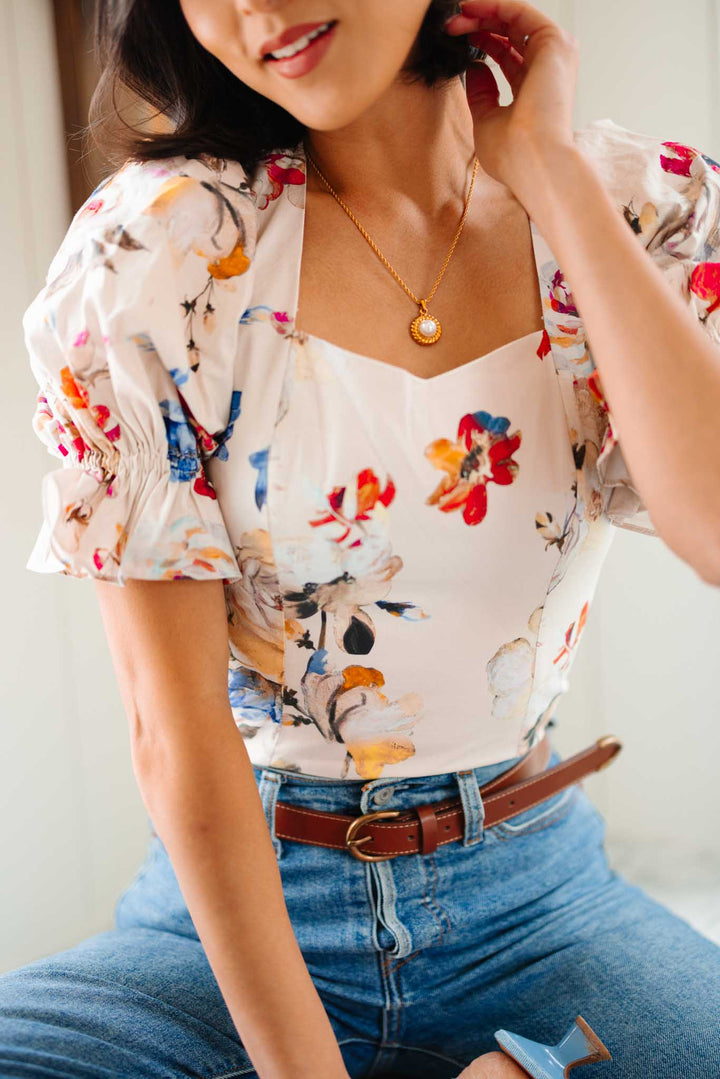 Coco Top in Cream Floral - FINAL SALE