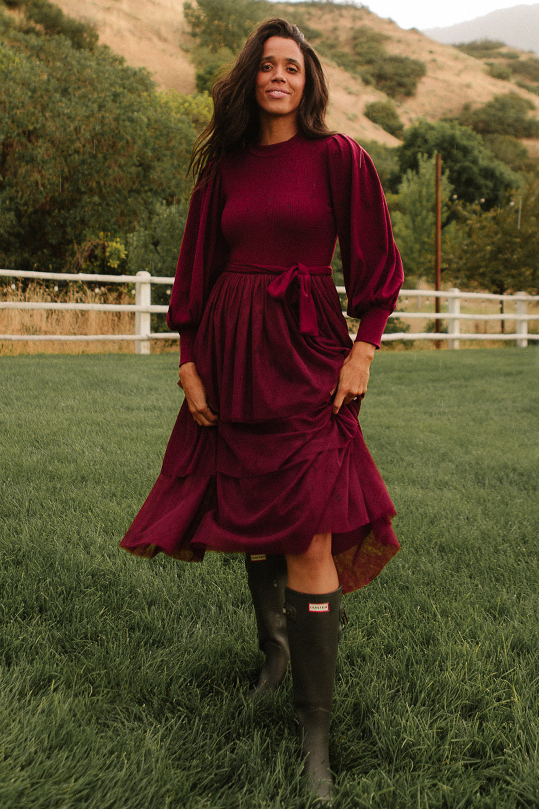 Cosette Midi Dress in Wine - FINAL SALE-Adult