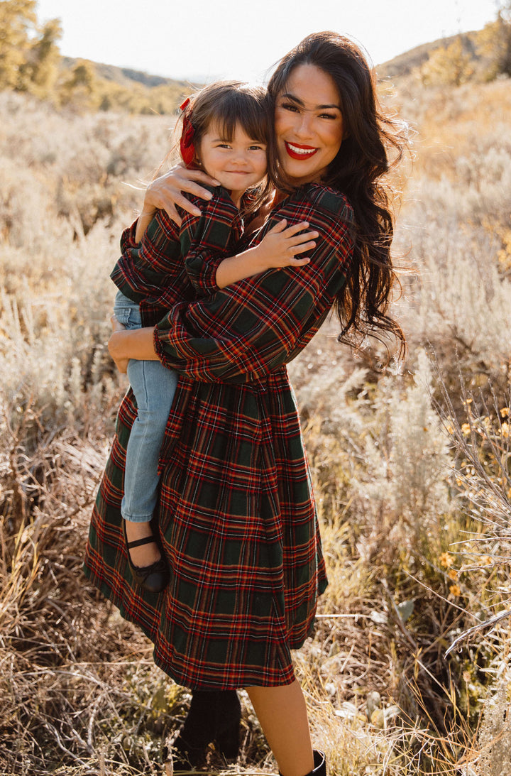 Margo Short Dress in Green Plaid - FINAL SALE