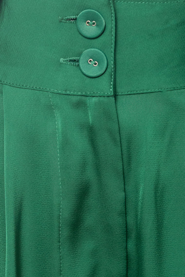 Zendaya Pants in Emerald Satin - FINAL SALE