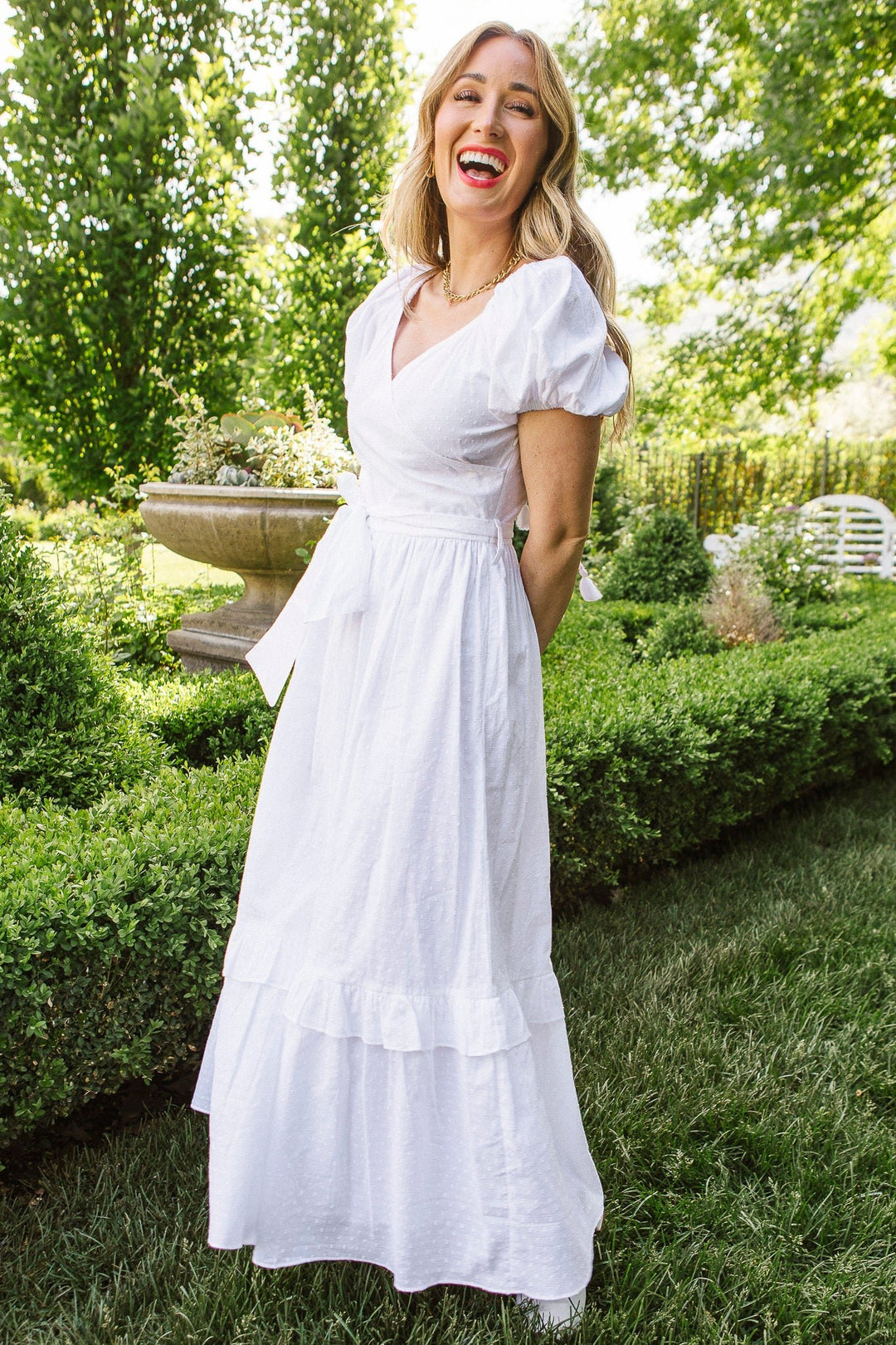 Antoinette Dress in White-Adult