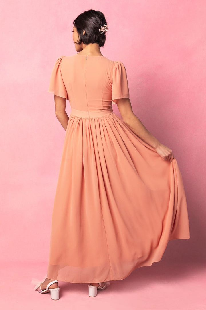 Abbie Dress in Apricot Crush-Adult