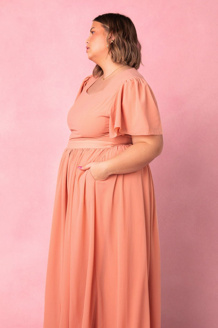 Abbie Dress in Apricot Crush-Adult