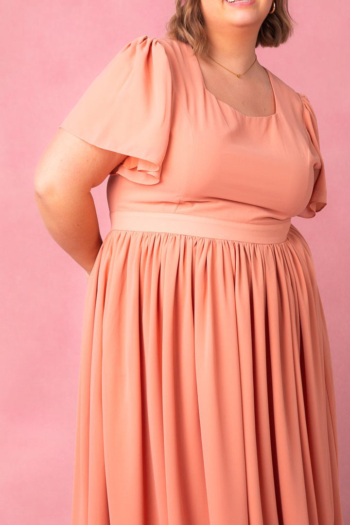 Abbie Dress in Apricot Crush-Adult