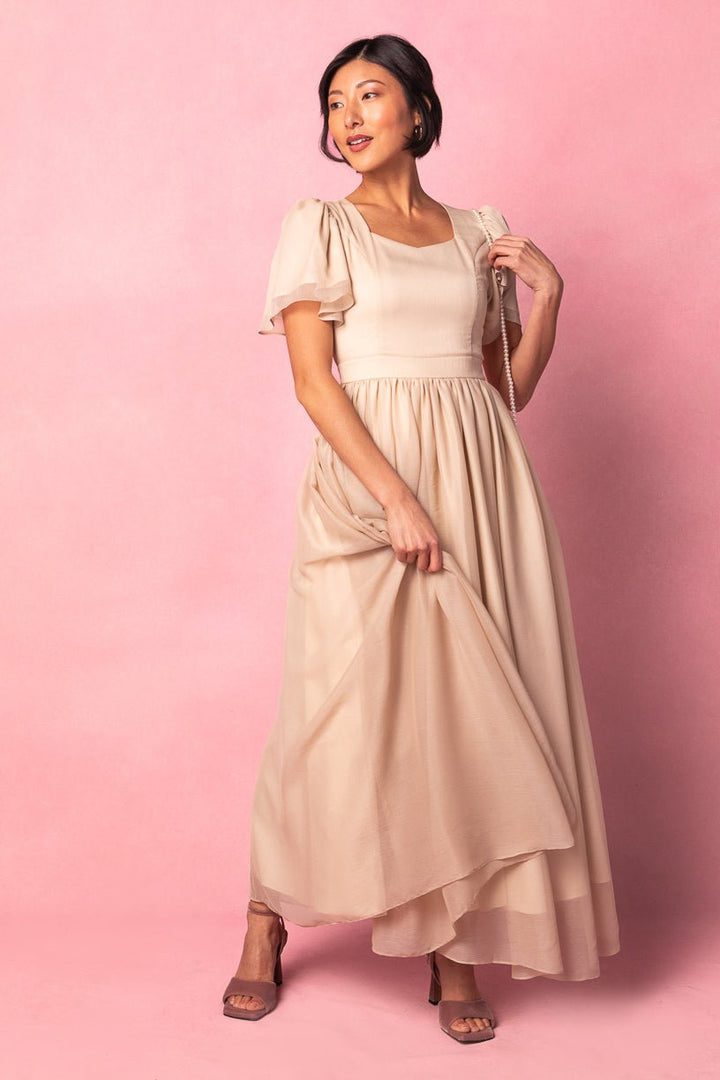 Abbie Dress in Champagne-Adult