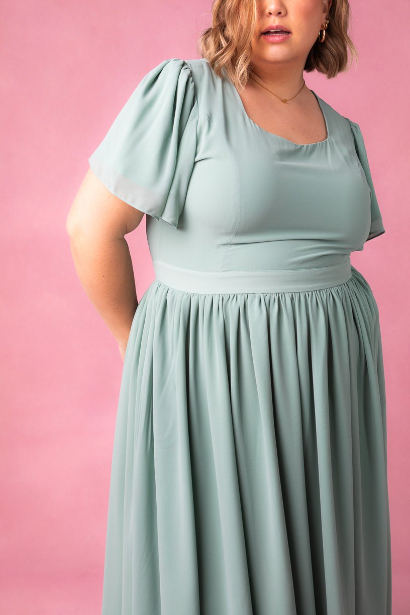 Abbie Dress in Sage-Adult