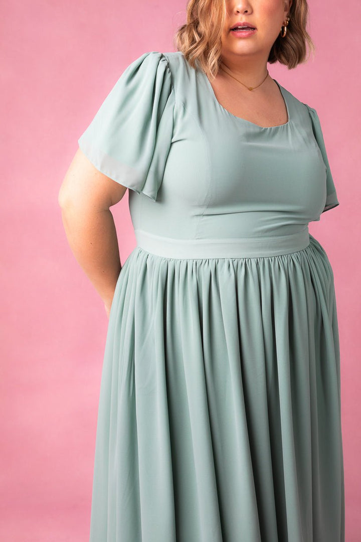 Abbie Dress in Sage-Adult