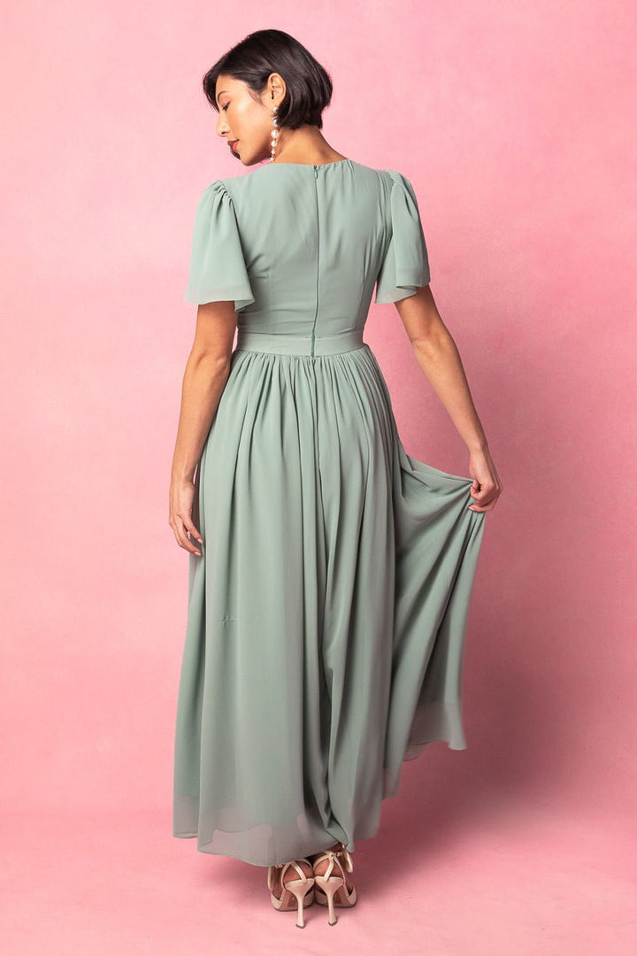 Abbie Dress in Sage-Adult