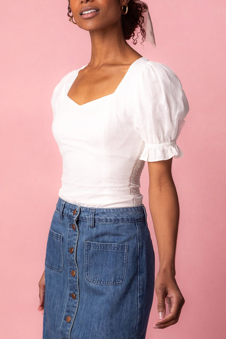 Ballerina Top in White-Adult