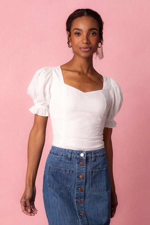 Ballerina Top in White - FINAL SALE