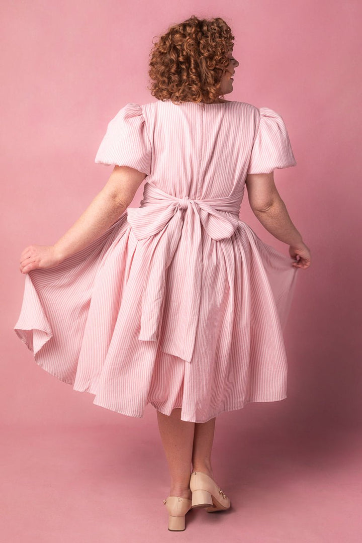 Cupcake Dress in Pink Stripe-Adult