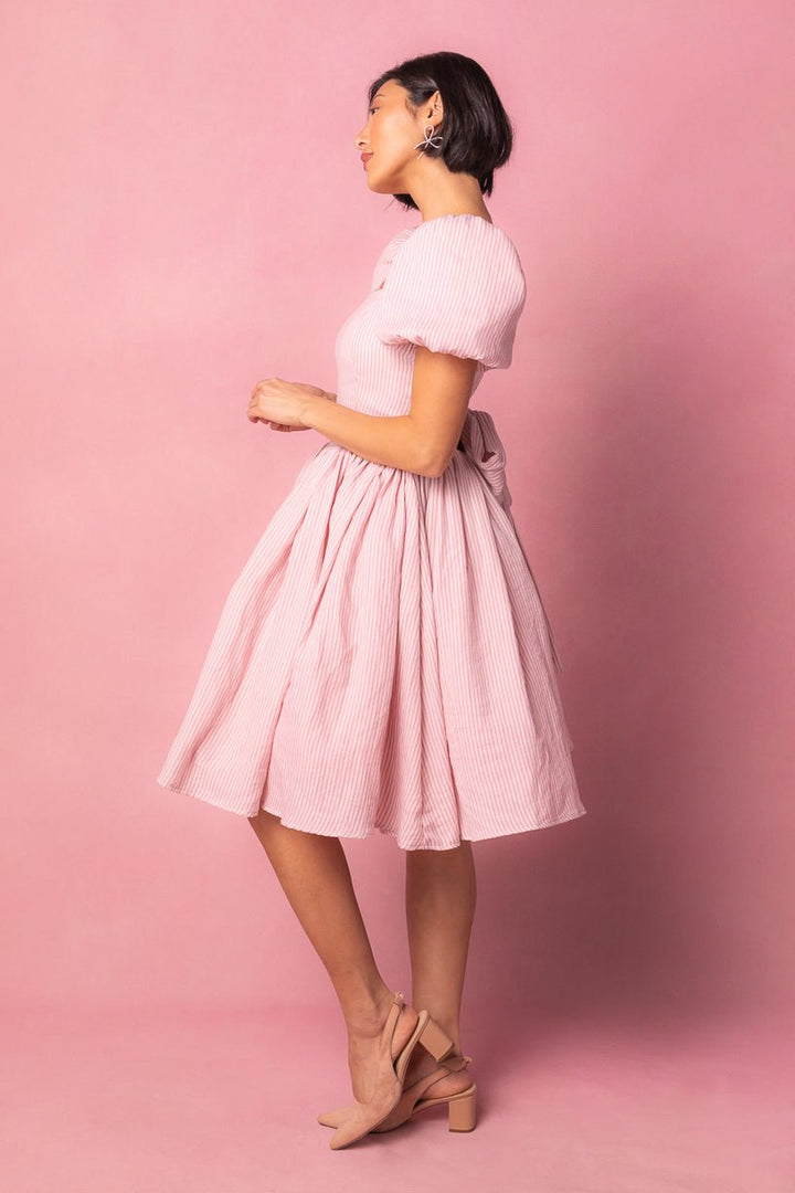 Cupcake Dress in Pink Stripe-Adult