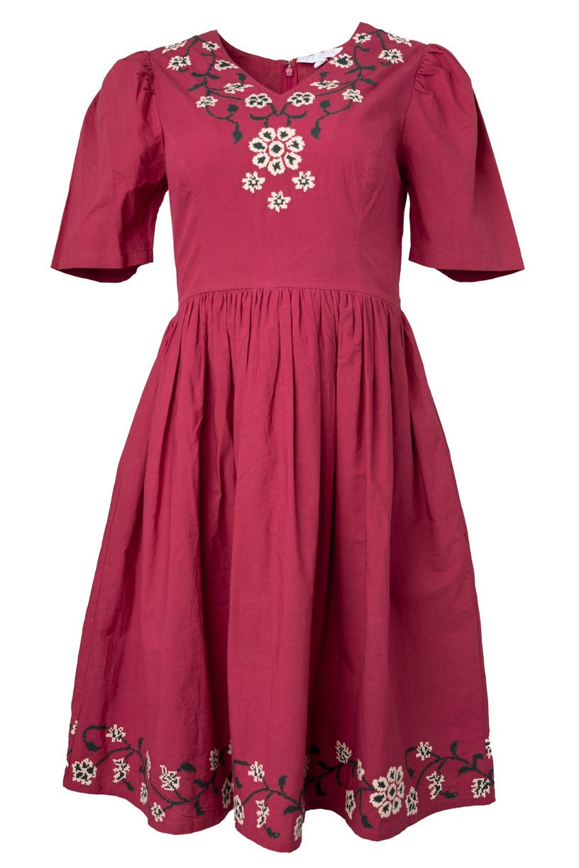 Heidi Dress in Maroon - FINAL SALE-Adult