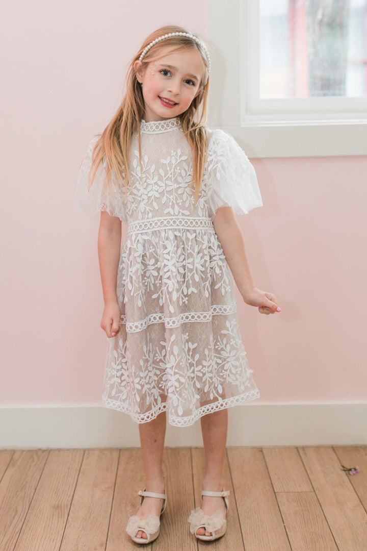 Mini Sicily Dress with Flutter Sleeves-Mini