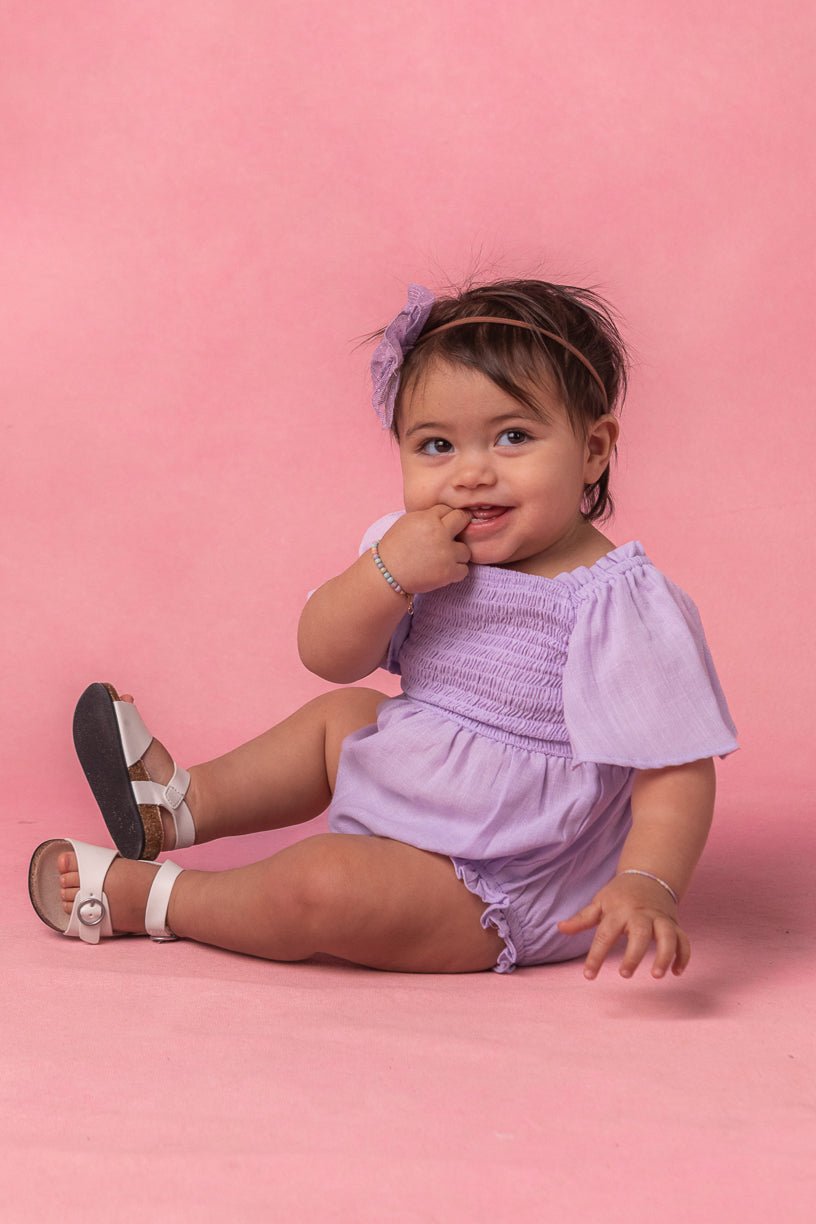 Baby Lennon Romper in Lavender-Baby