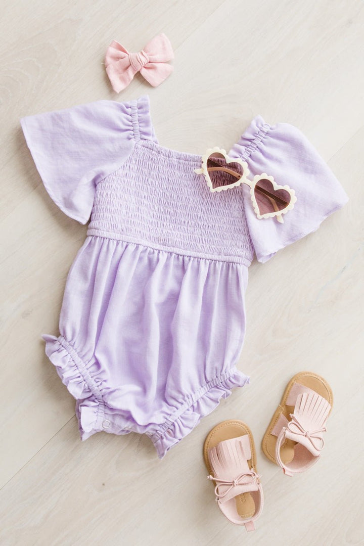 Baby Lennon Romper in Lavender-Baby