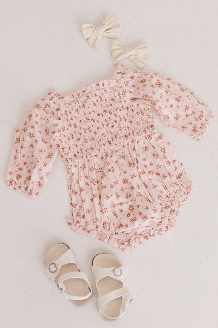 Baby Madeline Romper In Pink-Baby