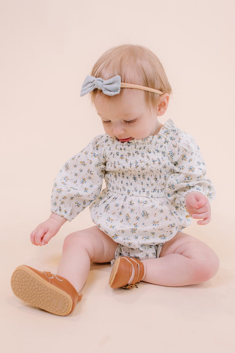 Baby Madeline Romper in Blue-Baby