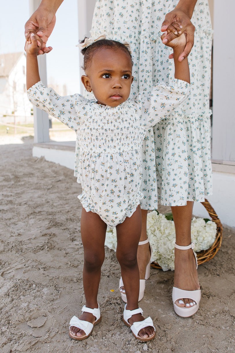 Baby Madeline Romper in Blue-Baby