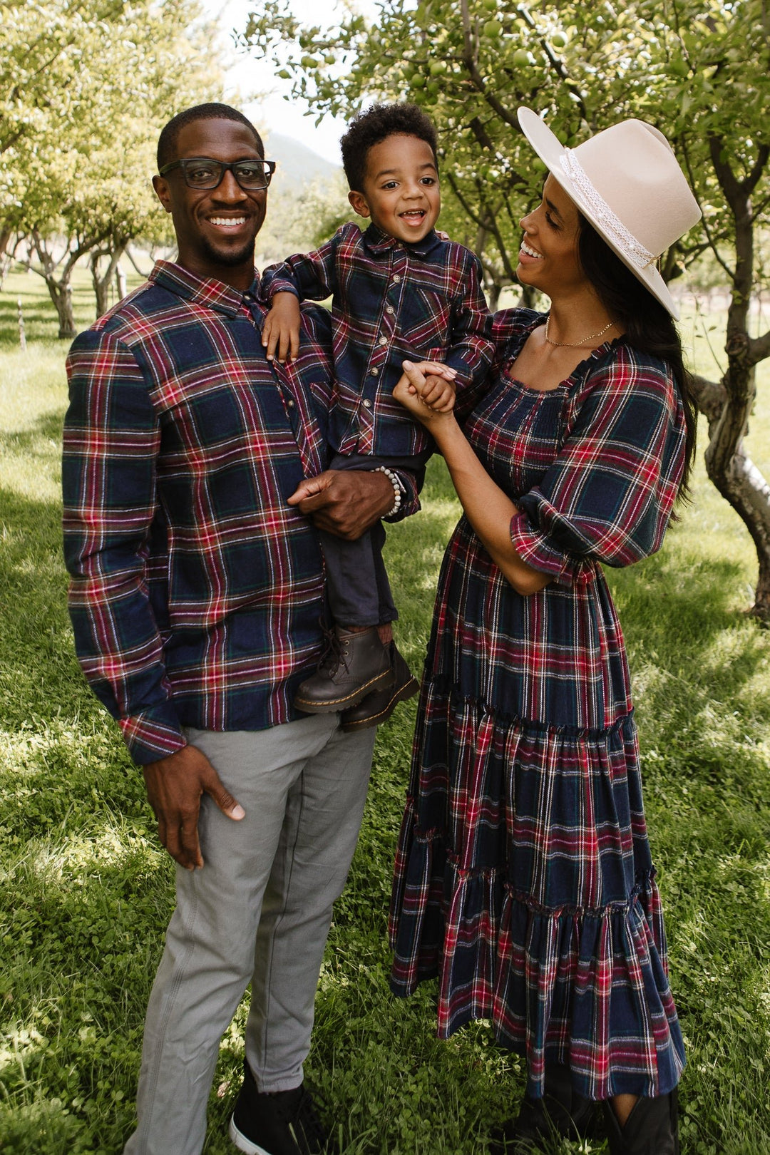Madeline Boy's Shirt in Navy Plaid - FINAL SALE-Mini