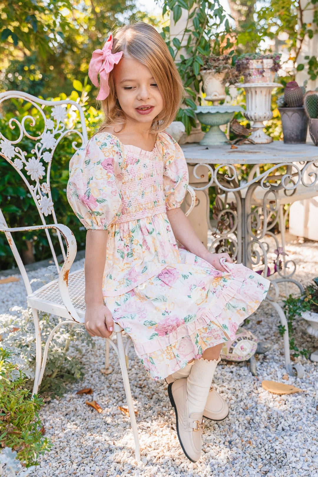 Mini Roselyn Dress in Pastel Floral-Mini