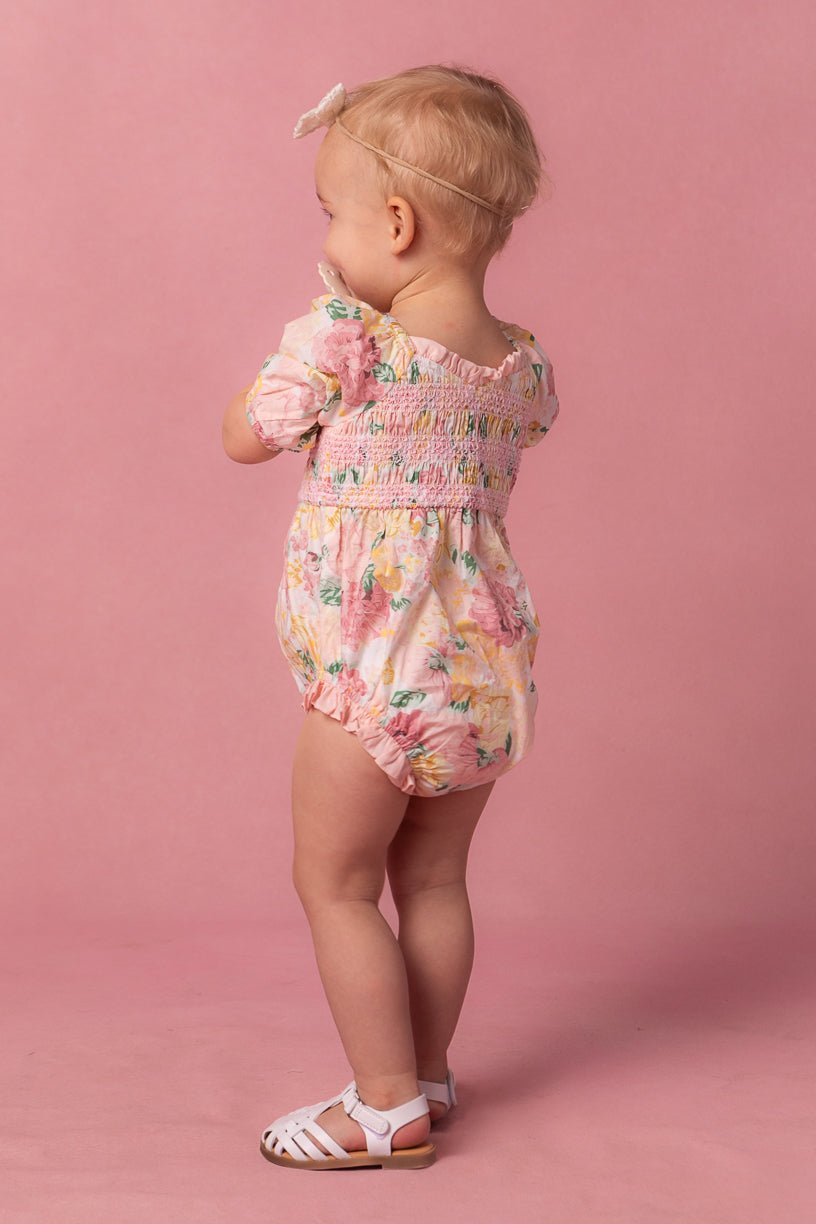 Baby Roselyn Romper in Pastel Floral-Baby