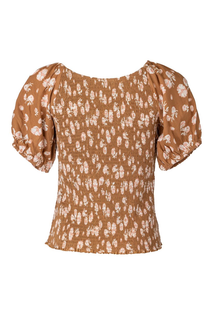 Sienna Top in Brown Floral-Adult