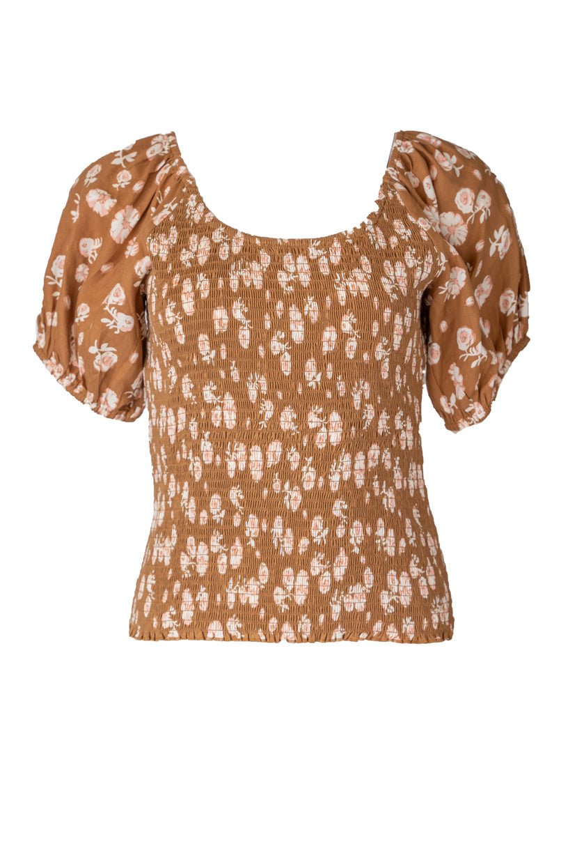 Sienna Top in Brown Floral-Adult