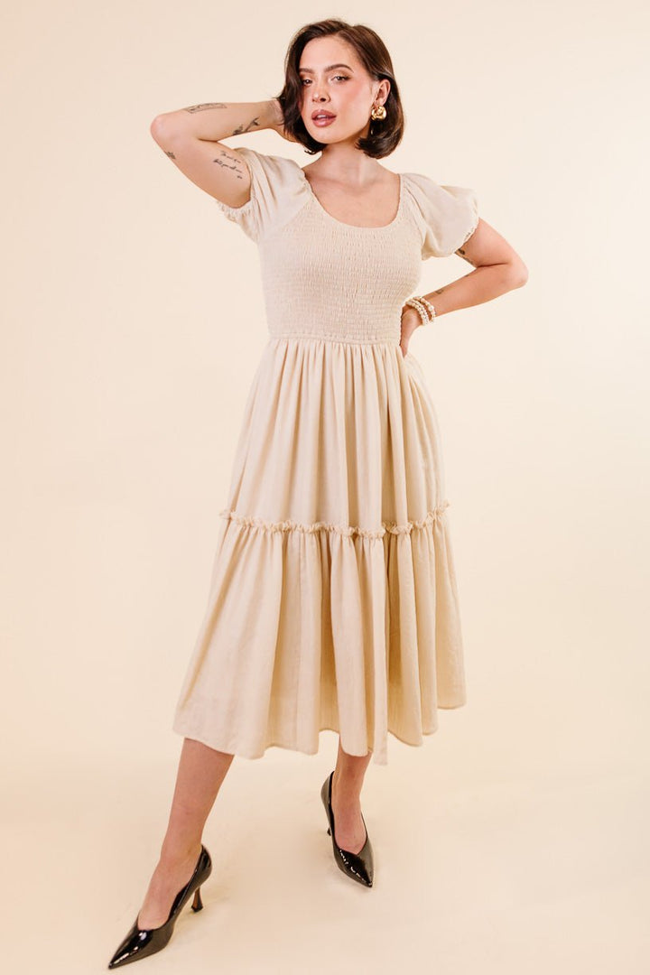 Sienna Dress in Cream-Adult