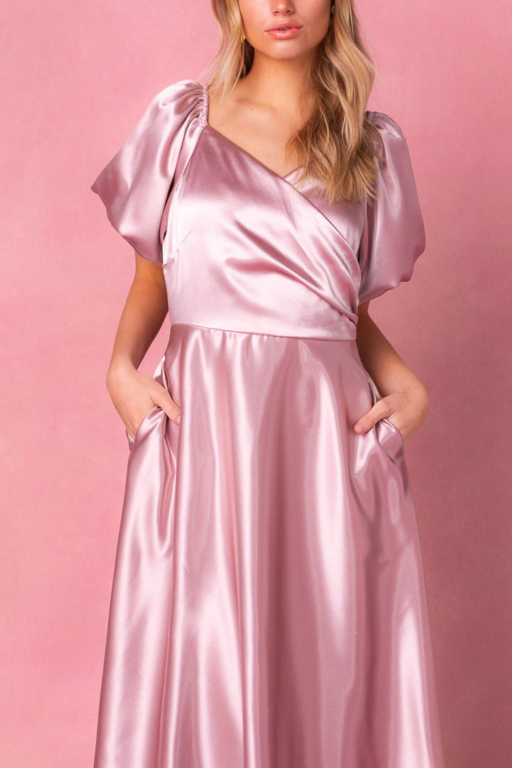 Tessie Dress in Blush-Adult