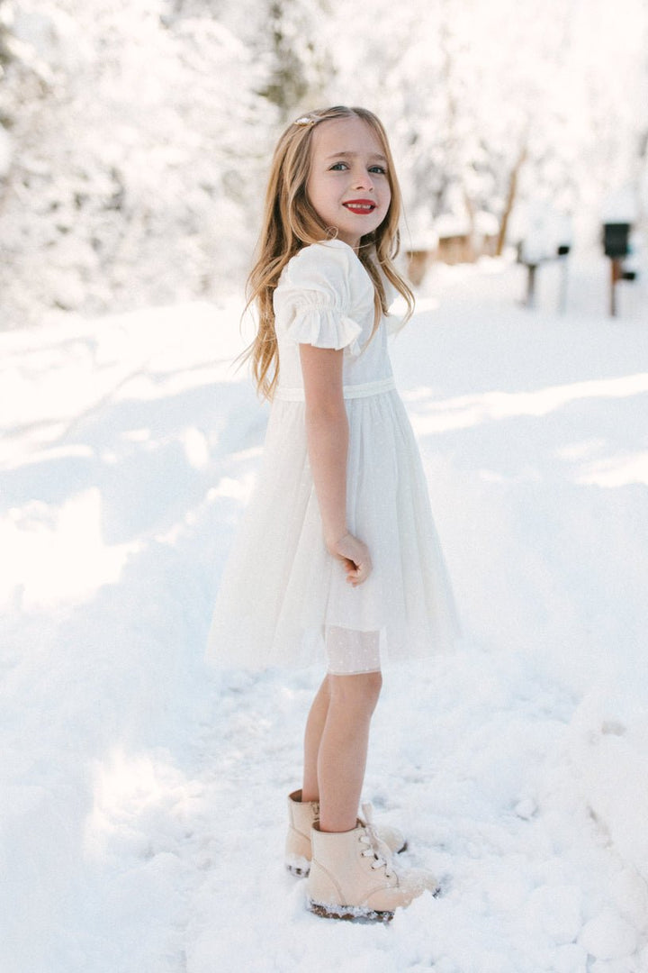 Mini Ballerina Dress in White-Mini