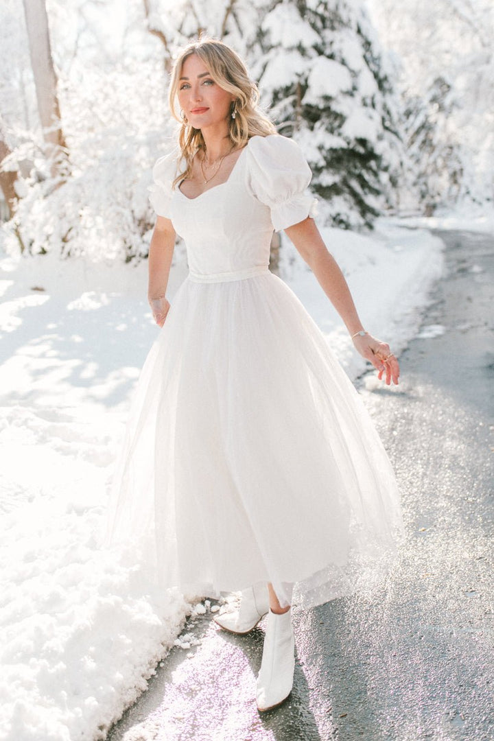 Ballerina Dress in White-Adult