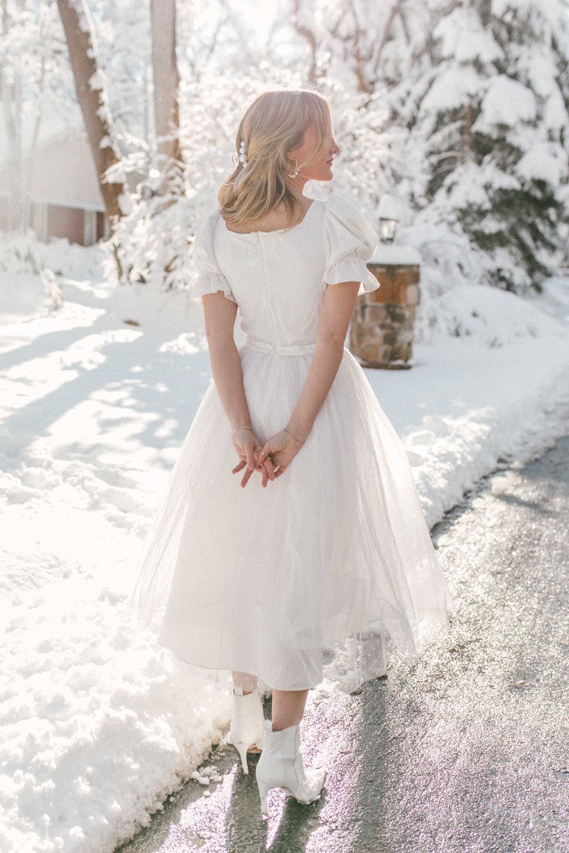 Ballerina Dress in White-Adult