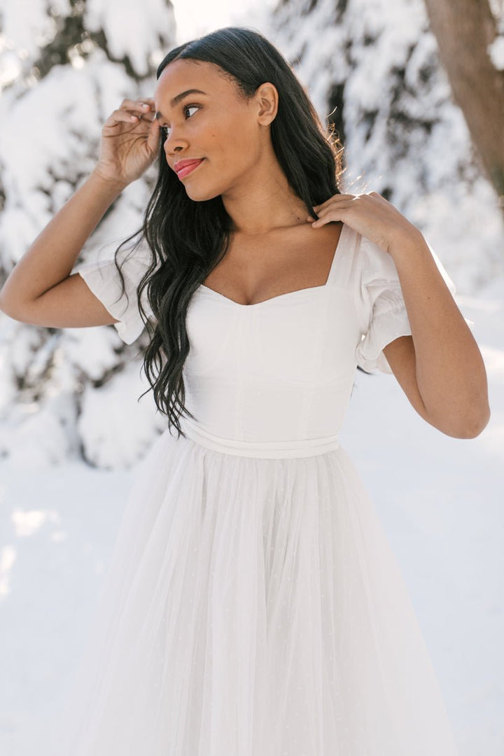 Ballerina Dress in White-Adult