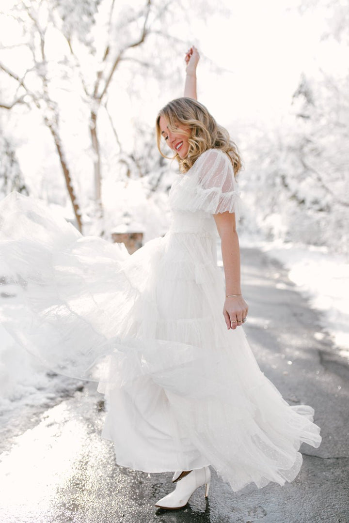 Whimsical Dress in White-Adult