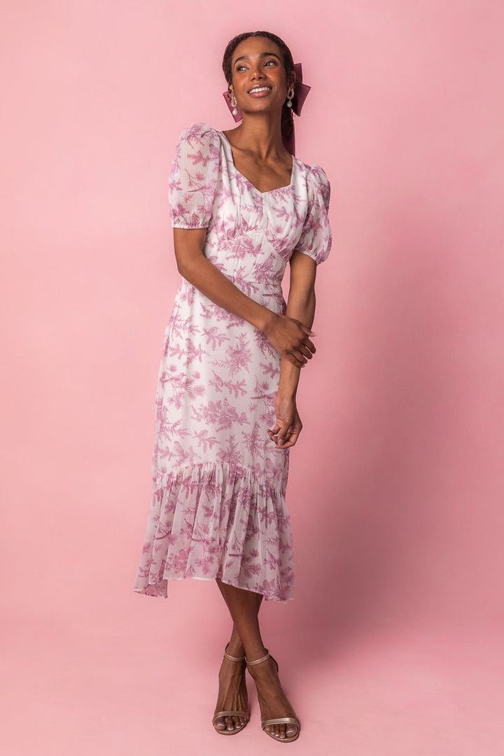 Wren Dress in Pink Toile-Adult