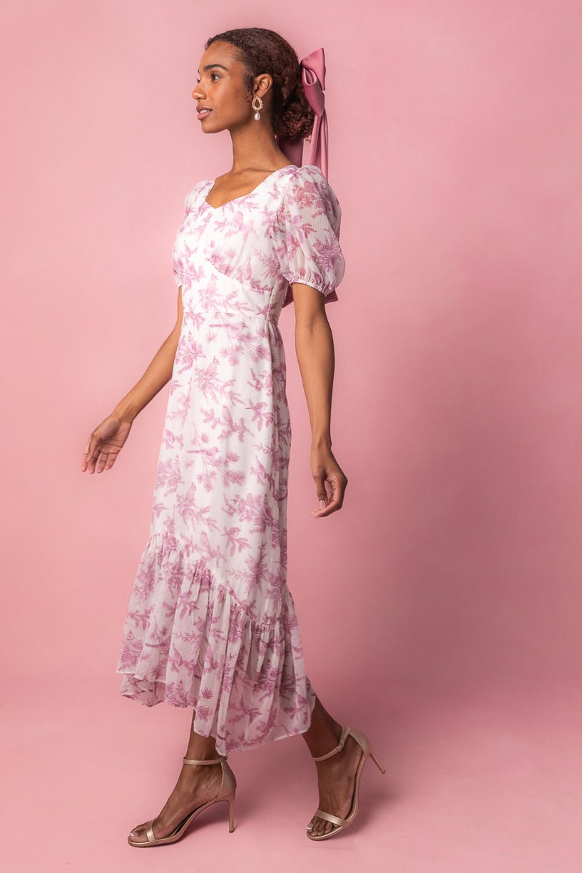 Wren Dress in Pink Toile-Adult