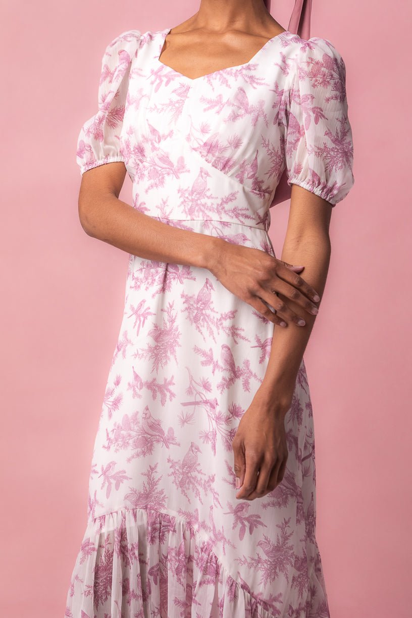 Wren Dress in Pink Toile-Adult