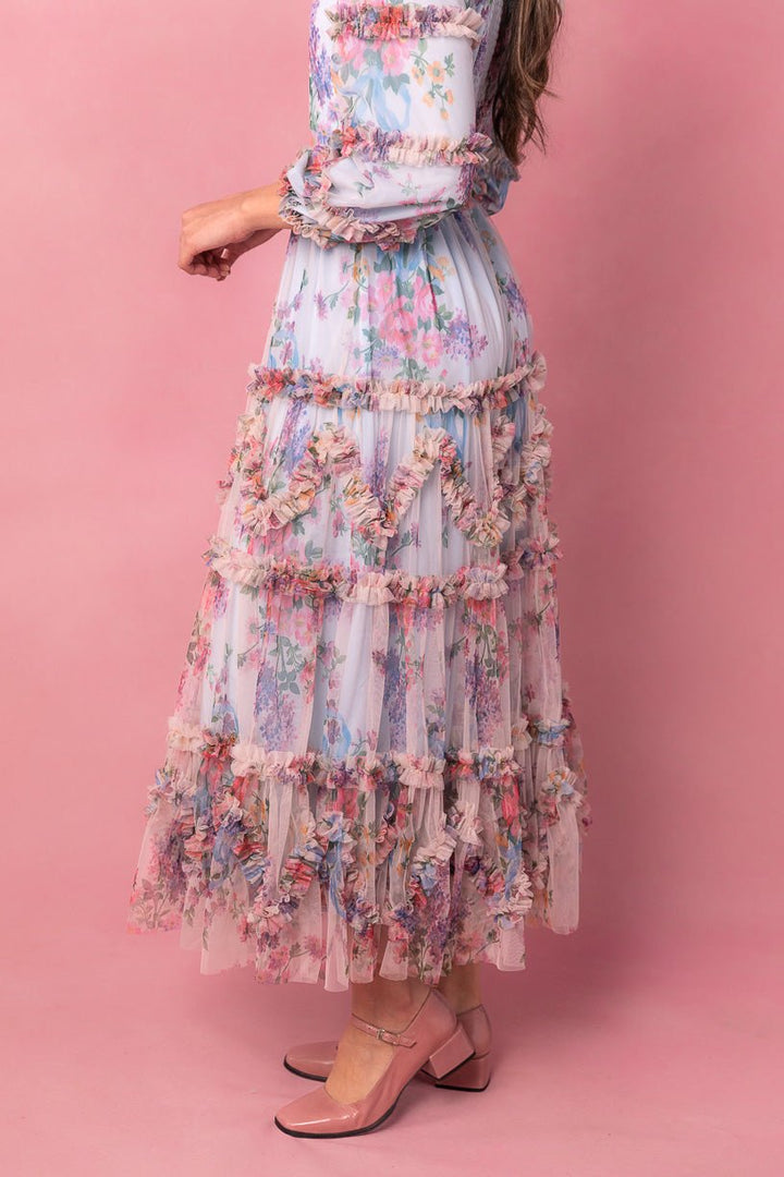 Catherine Dress in Blue Floral-Adult