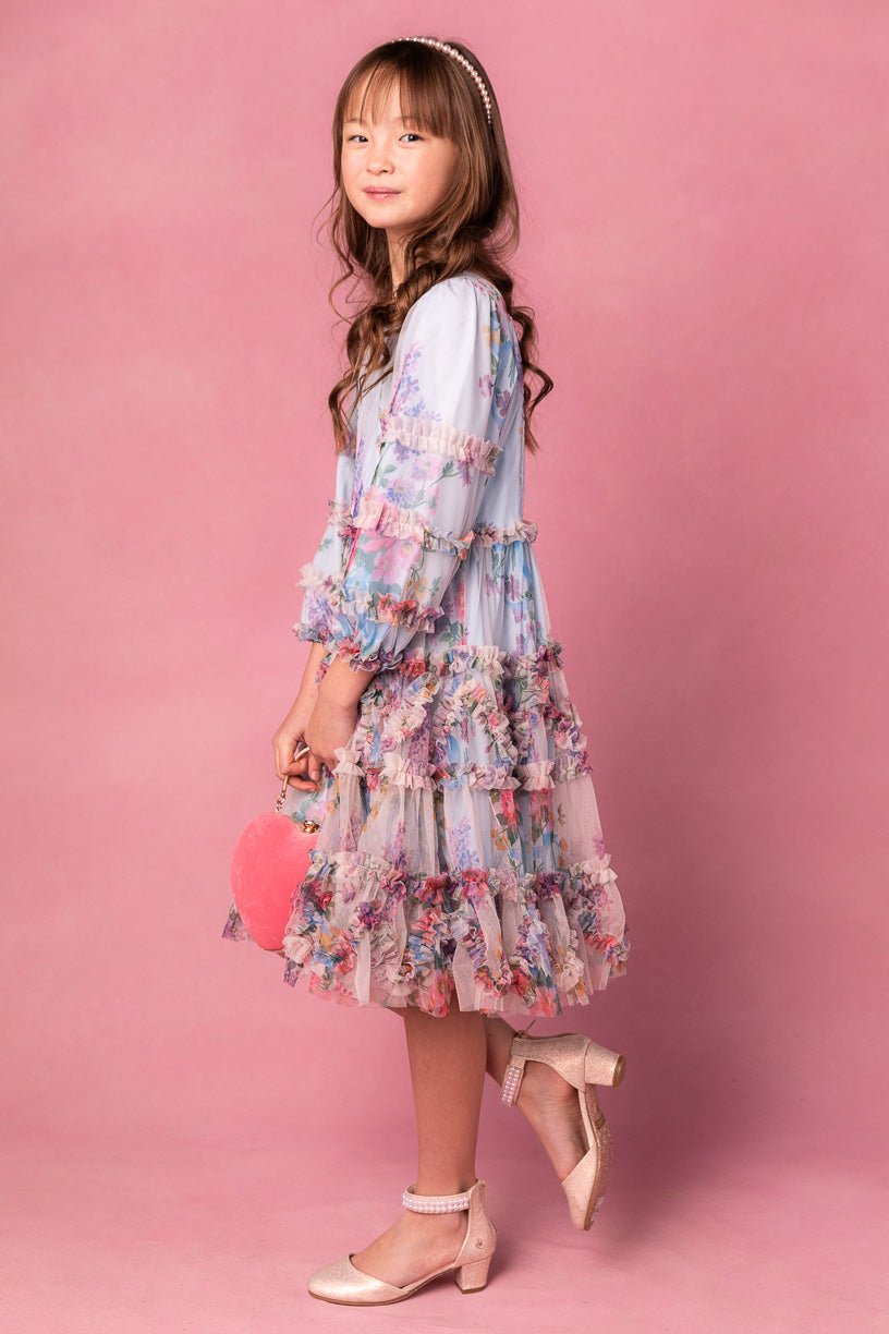 Mini Catherine Dress in Blue Floral-Mini