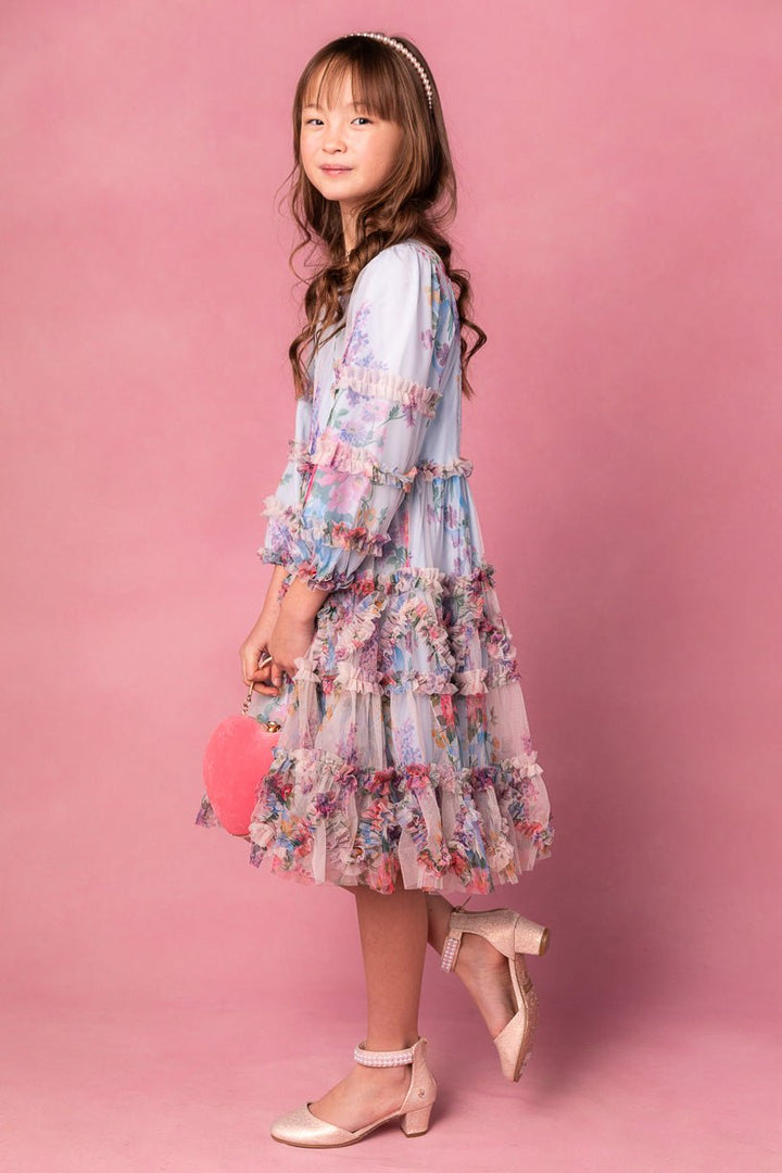 Mini Catherine Dress in Blue Floral-Mini
