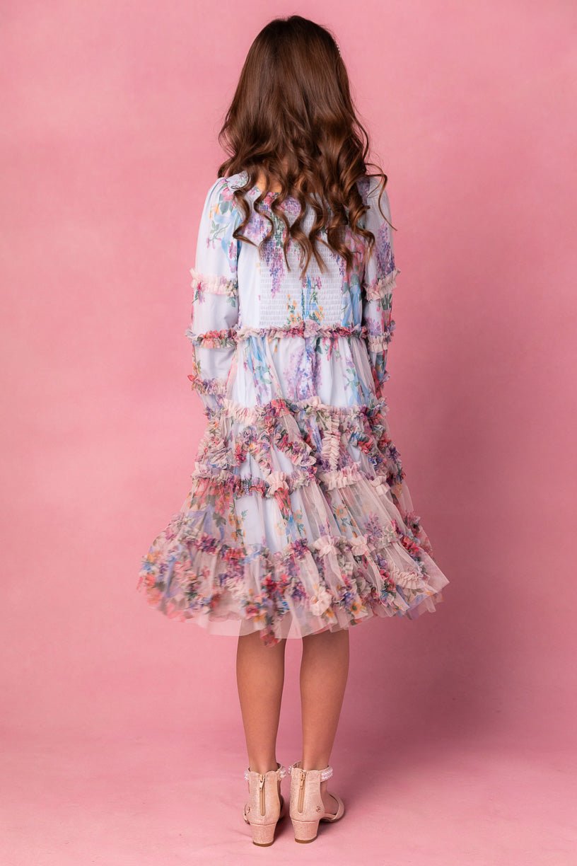 Mini Catherine Dress in Blue Floral-Mini